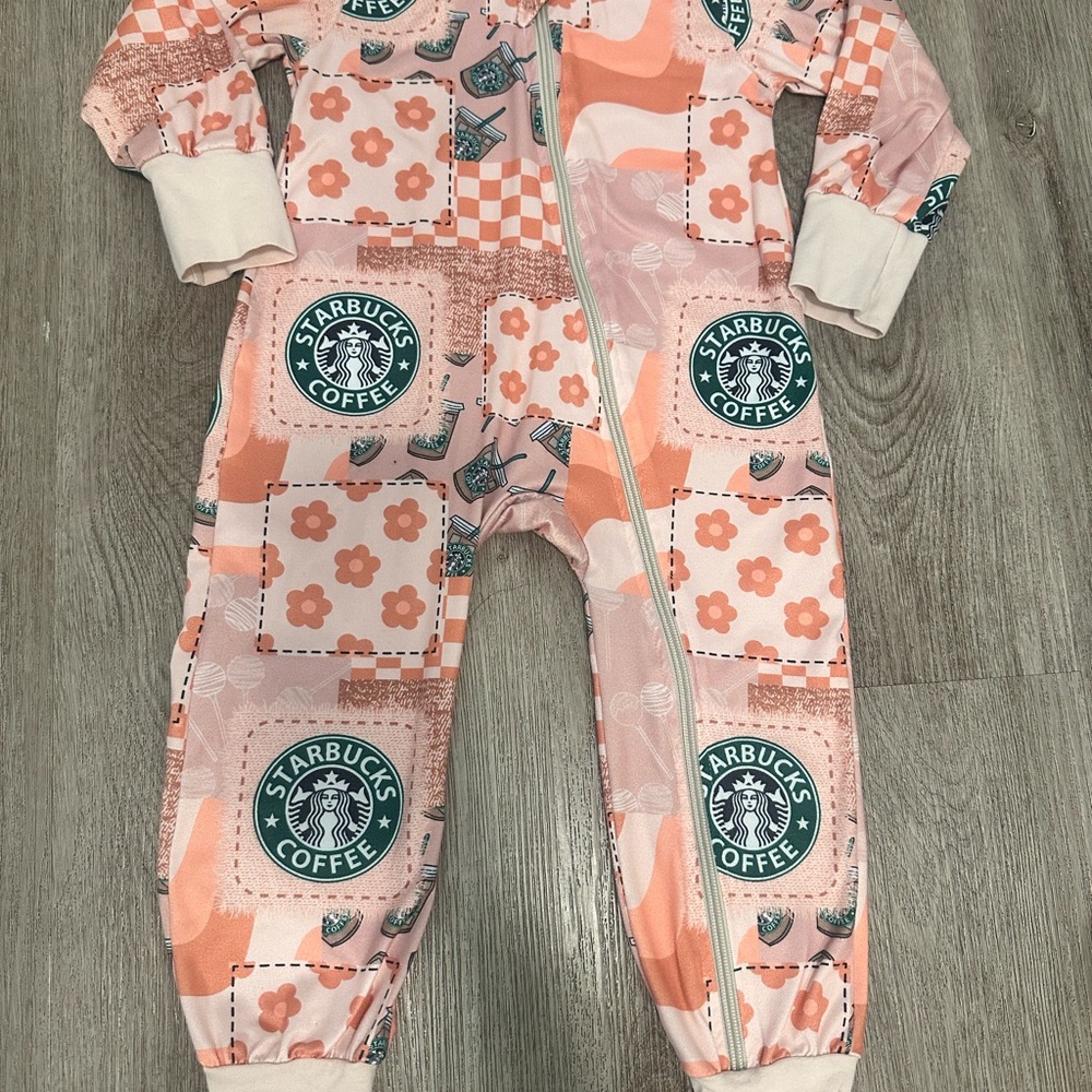 Starbucks Kids Footie - Pink and Cream